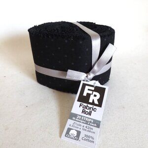 NEW 2.5” JELLY ROLL 10 DESIGNS QUILTING FABRIC 20 STRIPS 100% COTTON BLACK GRAY